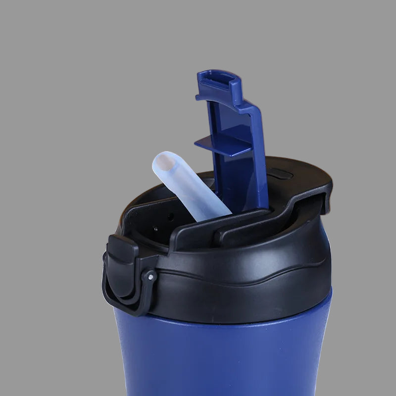 Ποτήρι με καπάκι διπλής χρήσης 400mL Μονόχρωμο