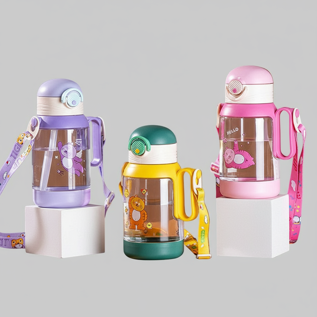 Ποτήρι με καλαμάκι 500mL/600mL Ζωάκια