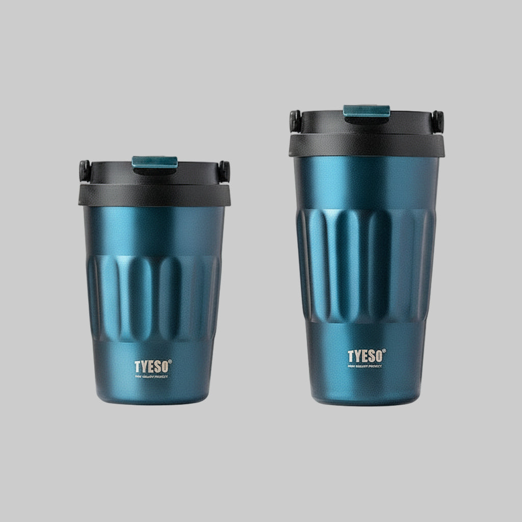 Ποτήρι θερμός TYESO με χερούλι μεταφοράς 400mL/500mL Μεταλλικό χρώμα