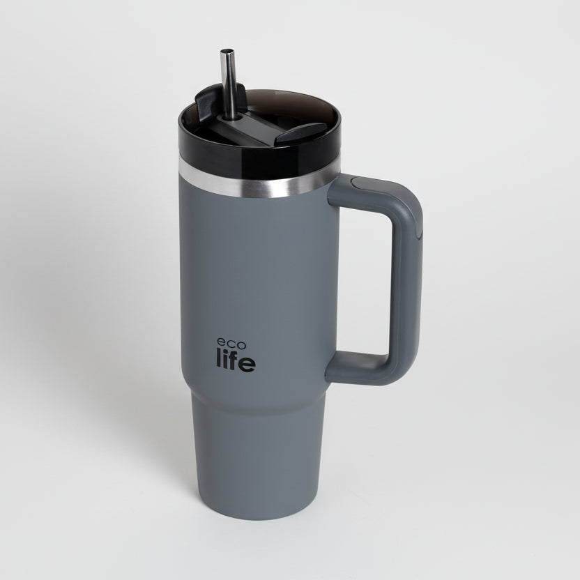 Ποτήρι θερμός με καλαμάκι ECO LIFE 900mL Μονόχρωμο