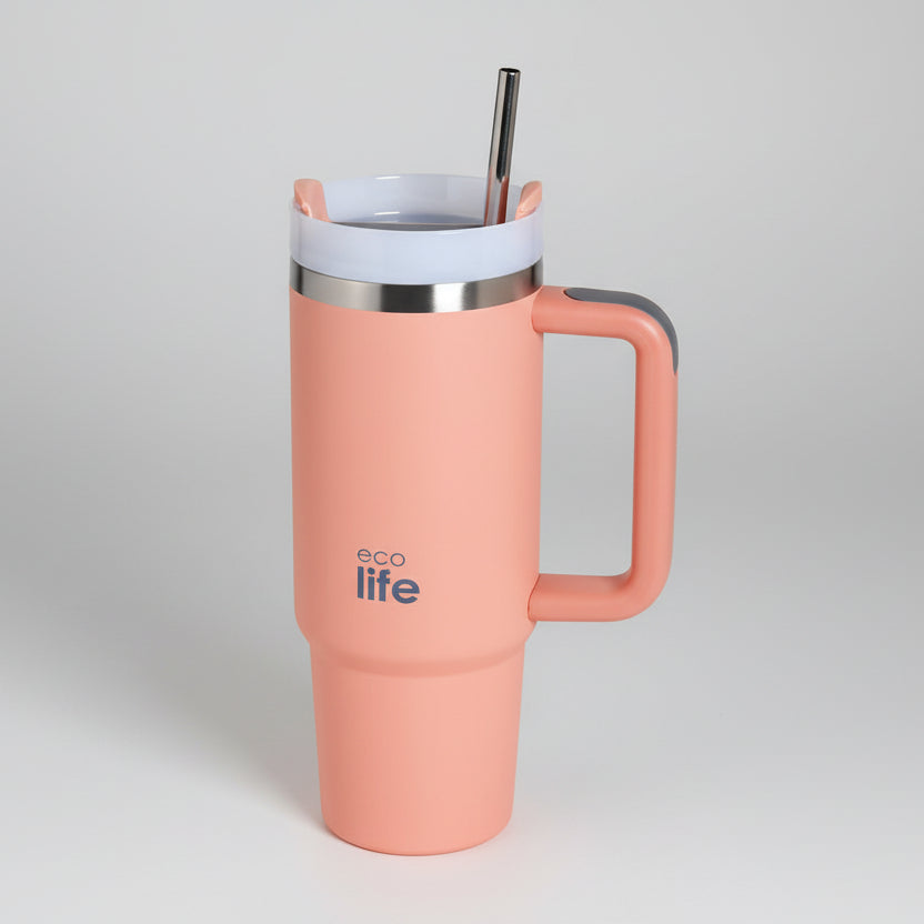 Ποτήρι θερμός με καλαμάκι ECO LIFE 900mL Μονόχρωμο