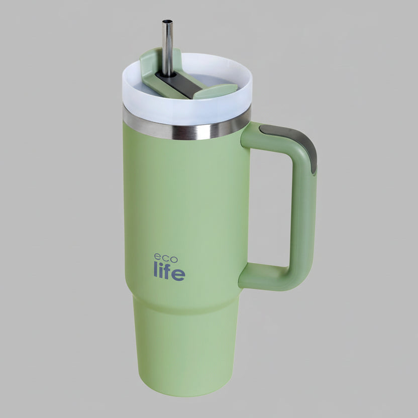 Ποτήρι θερμός με καλαμάκι ECO LIFE 900mL Μονόχρωμο