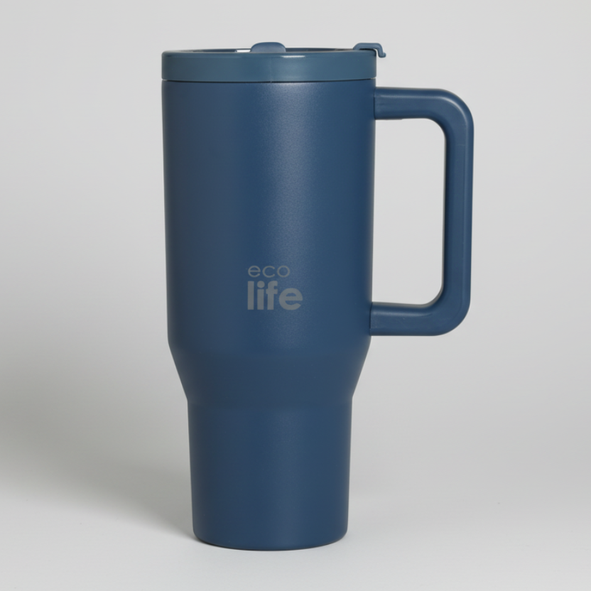 Ποτήρι θερμός με διπλό χερούλι ECO LIFE 900mL Μονόχρωμο