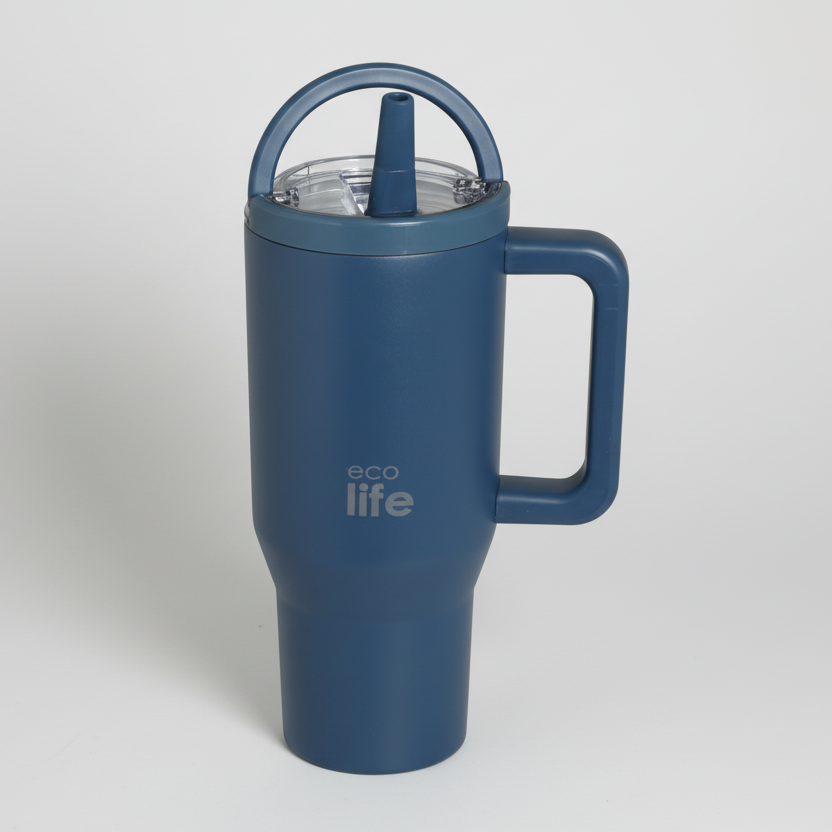 Ποτήρι θερμός με διπλό χερούλι ECO LIFE 900mL Μονόχρωμο