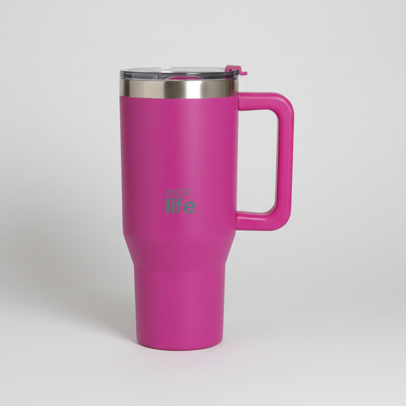 Ποτήρι θερμός με διπλό χερούλι ECO LIFE 900mL Μονόχρωμο