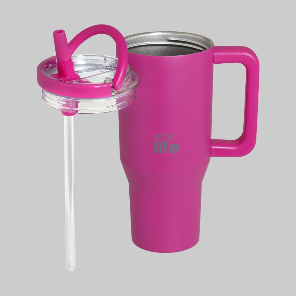Ποτήρι θερμός με διπλό χερούλι ECO LIFE 900mL Μονόχρωμο